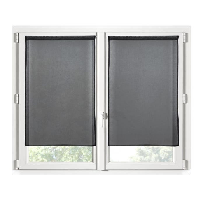 Rideaux - Monna - Brise bise - 70 x 200 cm - Noir - 100% polyester