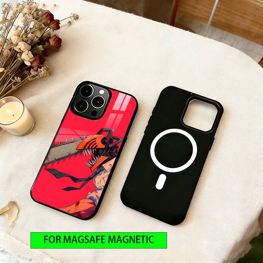 Denji Chainsaw Man Phone Case Magnetic with Magsafe Wireless Charging For iPhone17,16,15,14,13,12,11 Plus,Pro