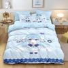 Hatsune Miku Pure Cotton 4-Piece Bedding Set: Cute Duvet Cover & Fitted Sheet for Students