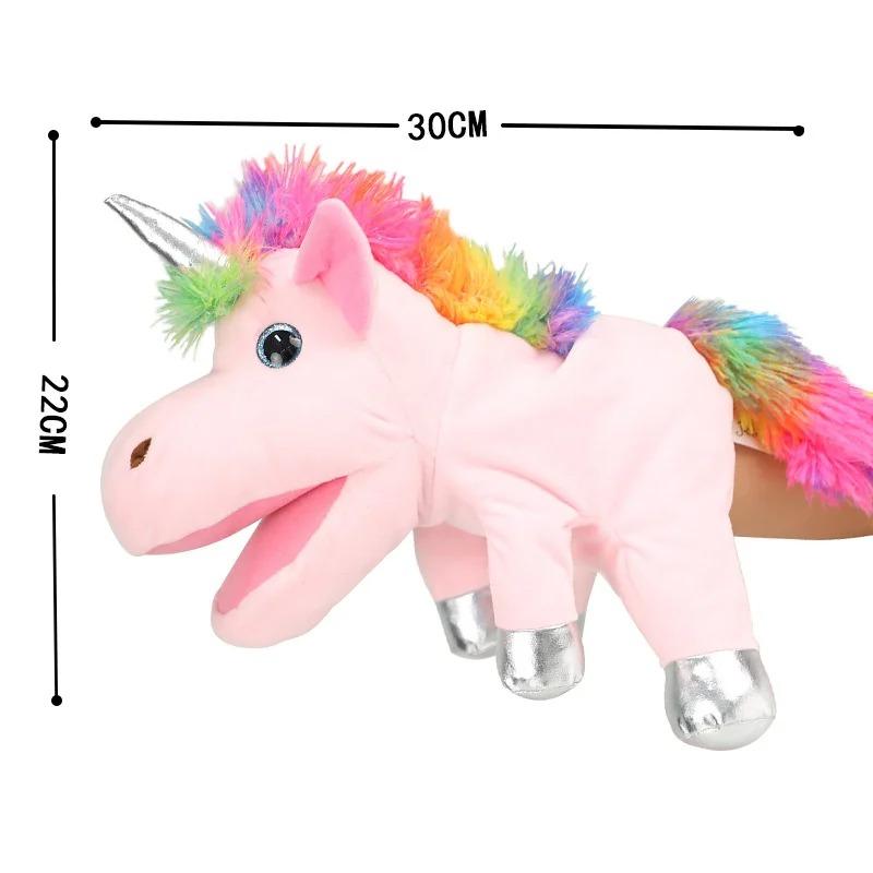 1/2 Stück Einhorn Handpuppe Plüschtier Stofftier Weiche Figur Kinder Pädagogisch Kindergarten Spielzeug Geschenk für Kinder Geburtstag