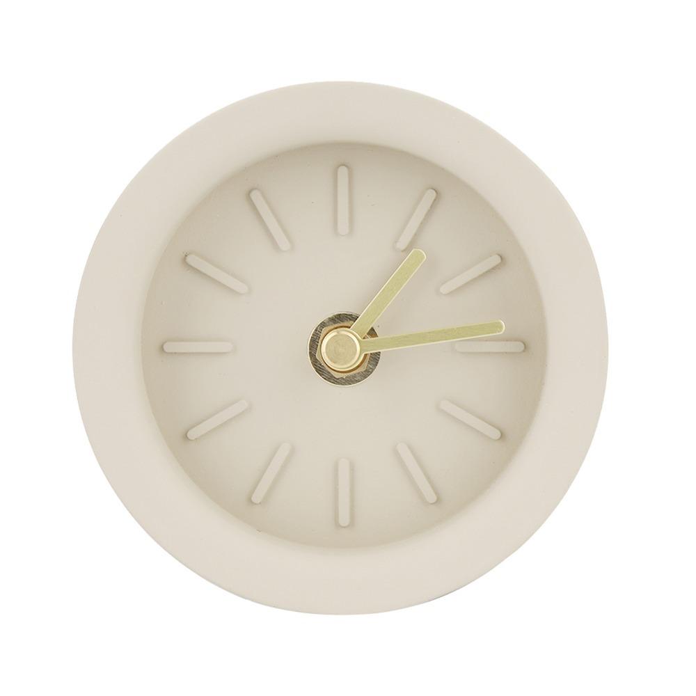 3.94 In Concrete Desk Clock Concrete Nordic Style Clock Brass Pointer Table Clock Study Room
