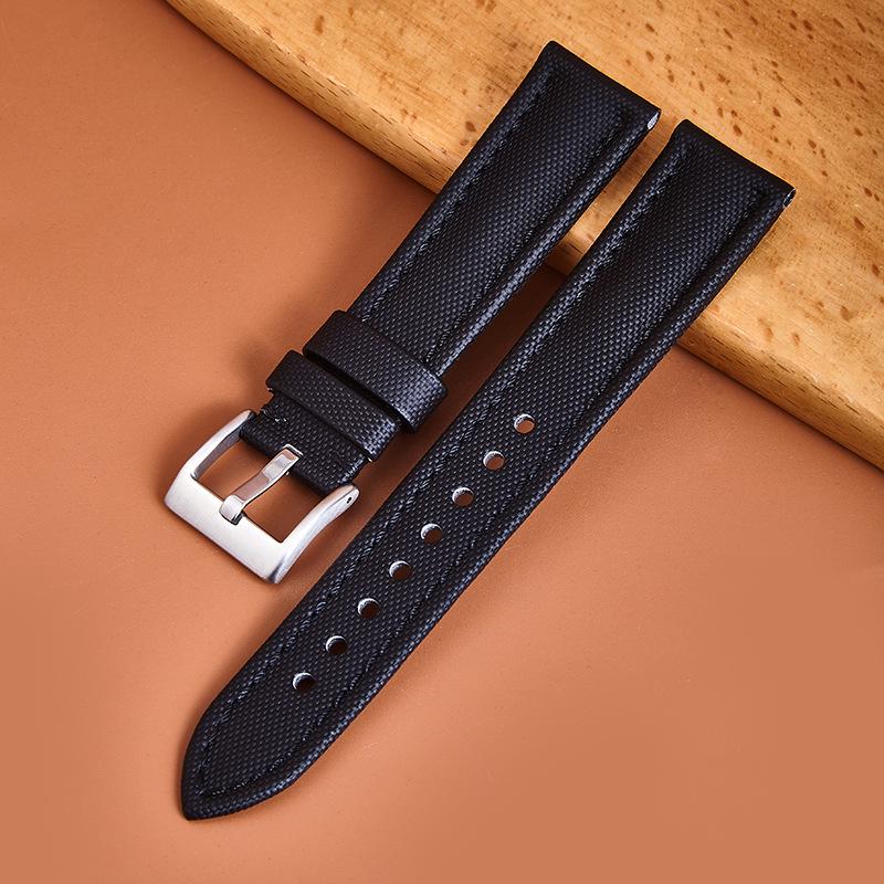 

Baobolin Black Canvas Watch Strap for Huawei & Samsung - Nylon Accessory in 20mm, 22mm, 23mm 23mm