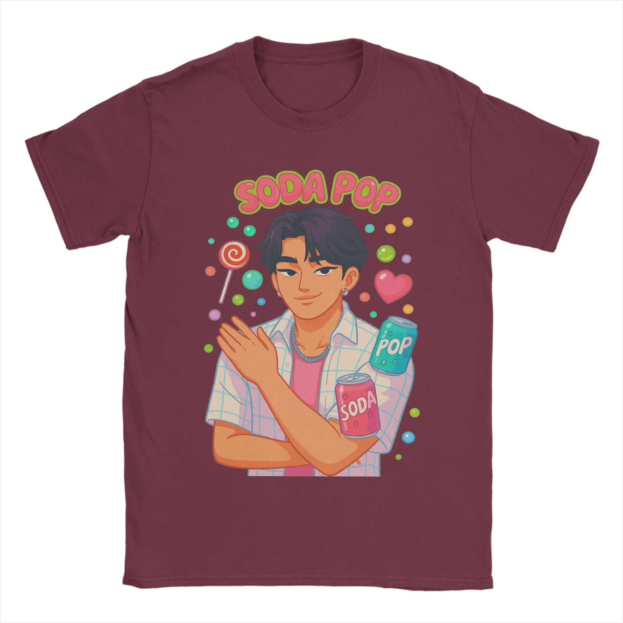 

Novelty Jinu SODA POP Kpop Demon Hunters T-Shirts for Men Round Collar Pure Cotton T Shirt Short Sleeve Tee Shirt 4XL 5XL Tops XL