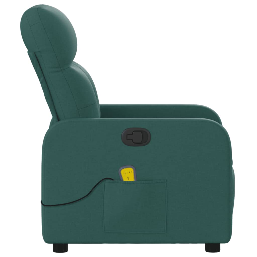 Massage Relax Chair Dark Green Fabric