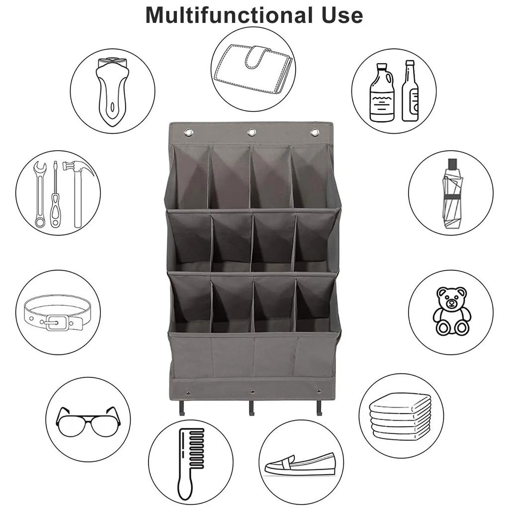 12 Dużych Kieszeni Organizer na Buty Wieszak Wiszący Organizery Oszczędzające Miejsce Wiszące Nad Drzwiami Za Szafą Wieszak Torby