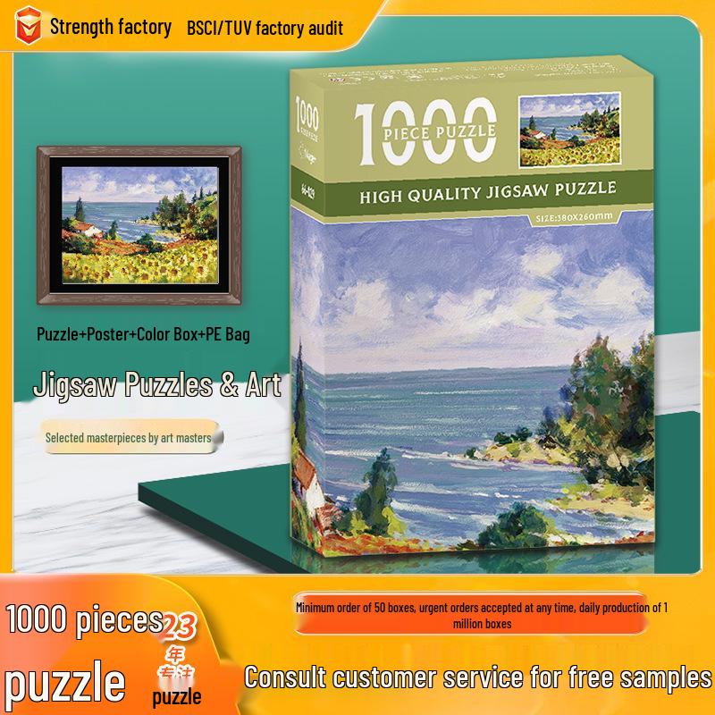 1000-Piece Cartoon Jigsaw Puzzle for Adults and Kids - Challenging Educational Stress Relief Toy Gift