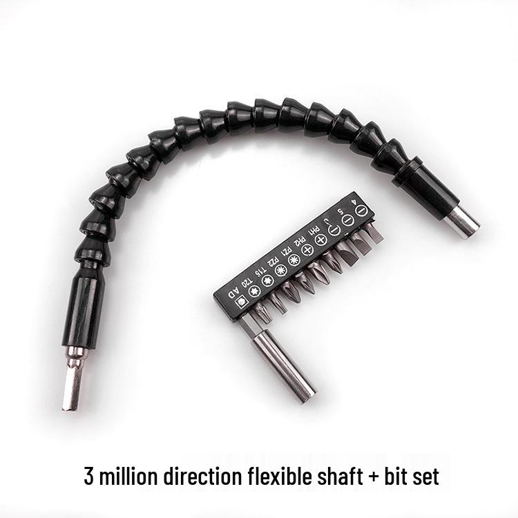 Multi-functional Rechargeable Electric Drill & Screwdriver Set with Universal Flexible Shaft and Extension Rod