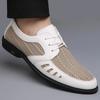 High Quality Men's Business Casual Leather Shoes New Mesh Breathable Lace-up Soft Sole Designer Shoes for Men Zapatos Casuales