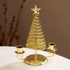 3 Pack Metal Christmas Candleholder Pine Tree Shape Candelabra Seasonal Centerpieces Decors For Dining Room Fireplaces