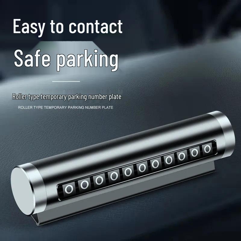 Adjustable Temporary Parking Sign: Aluminum Car Phone and Number Plate