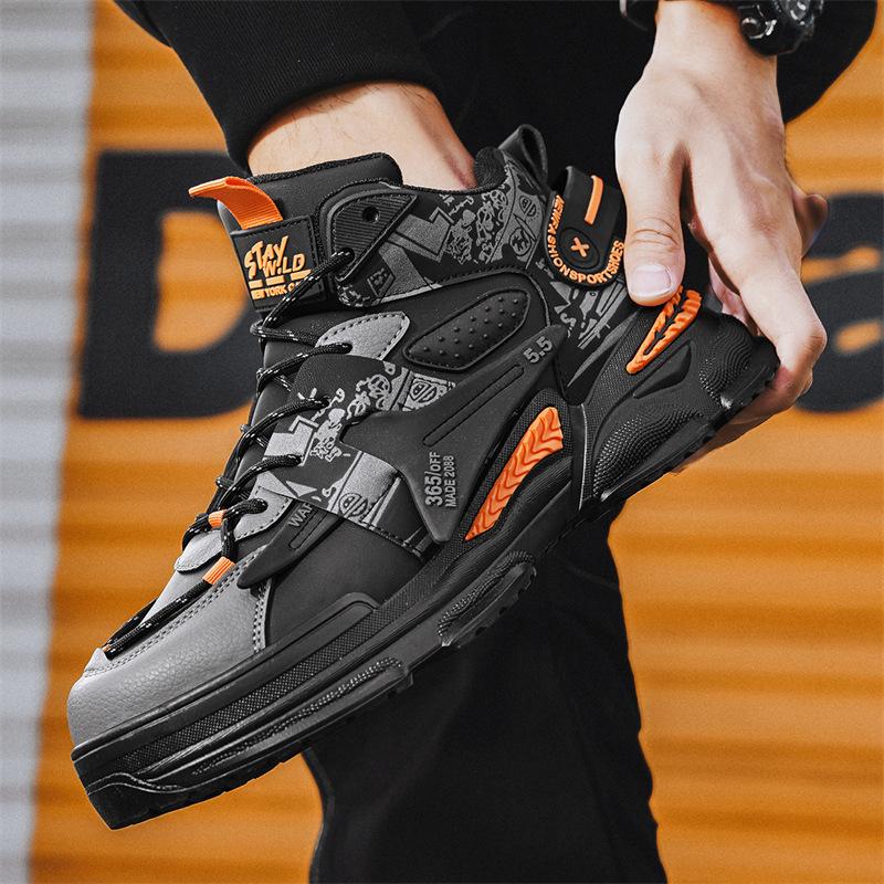 High-top Autumn and Winter 22 New Youth Sports and Leisure Running Heightening Basketball Dad Trendy Shoes