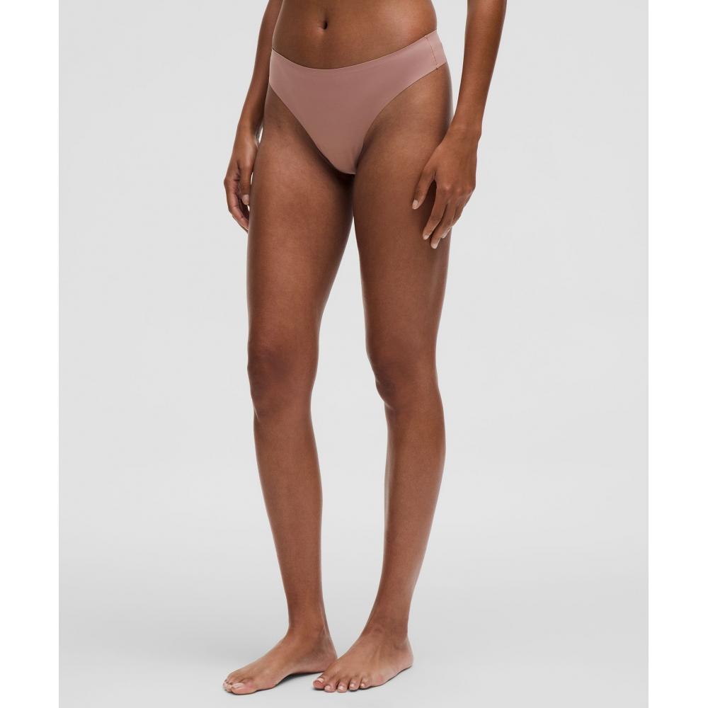 Lululemon Invisiwear Mid Rise Thong Underwear  3 Pack Black Twilight Rose Misty Shell