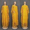 Plus Size African Women's Loose Long Robe Dress with Water Soluble Lace & Short Sleeves