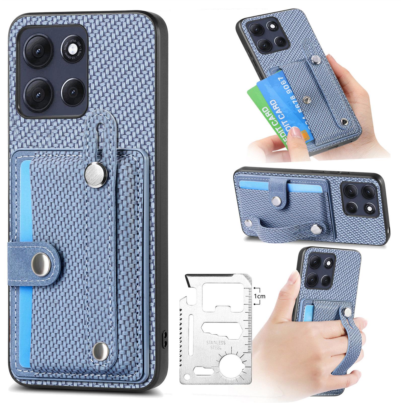 

For Motorola Moto G86 5G Case Wristband Anti-Drop Leather Back Cover Card Holder