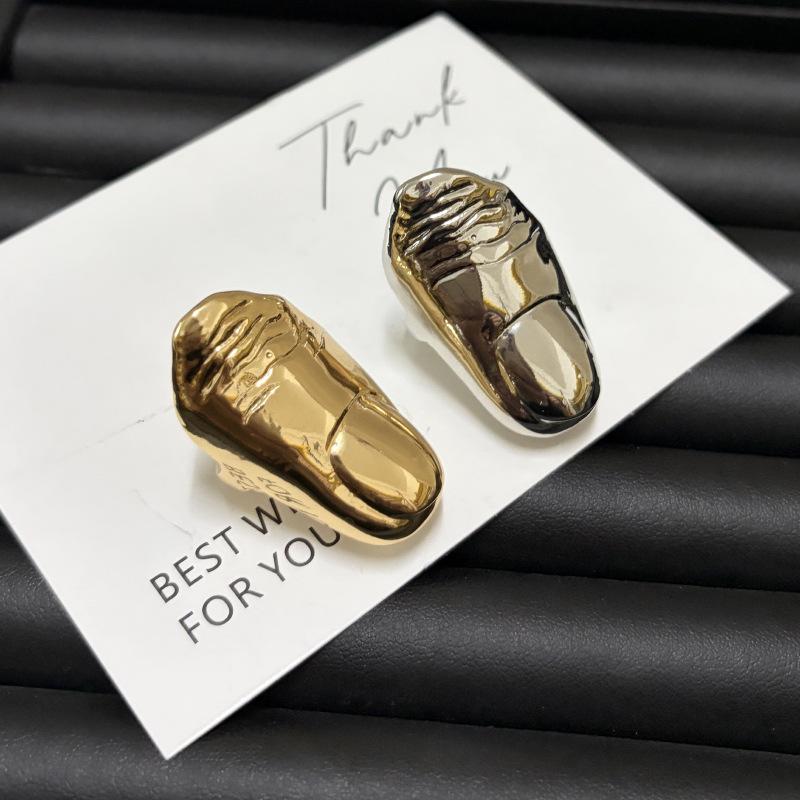 Artistic Irregular Texture Knuckle Ring Hip-Hop Style Niche Full Finger Rings For Men And Women