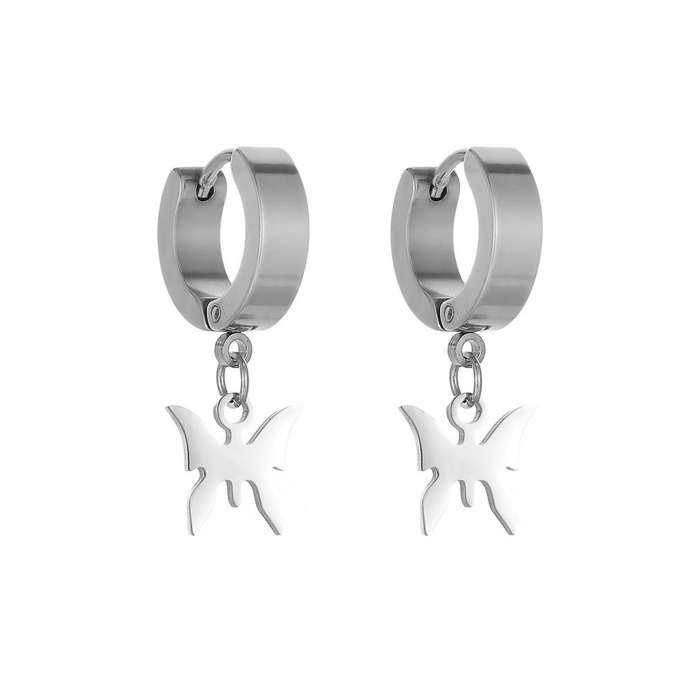 Cute Alloy Creative Earrings With Butterfly Mushroom Smiley Face Shapes Geometric