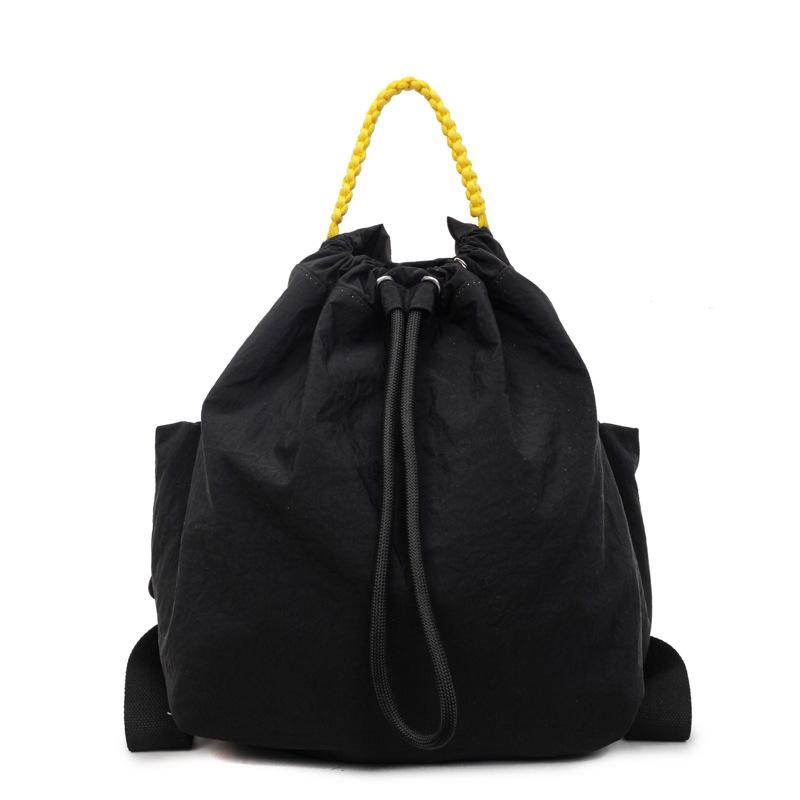 Simple Shoulder Bag Women's Autumn New Fashionable Large-capacity Drawstring Messenger Bag Cloth Bag Backpack