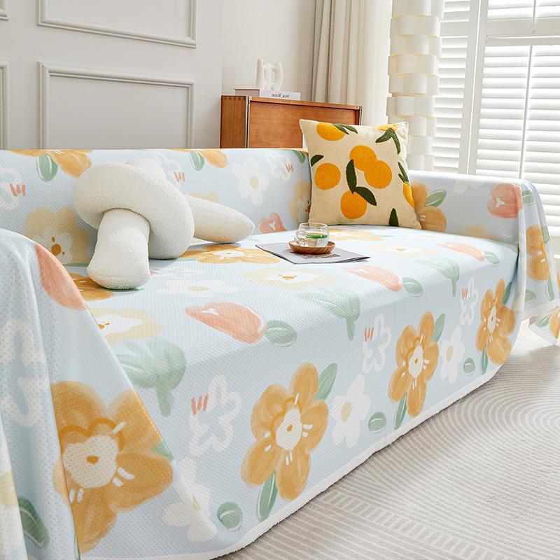 Ice Silk Sofa Cover, Summer Cartoon Cute Sofa Cover, Cute Fun Sha Releases Full Package Sofa Cover