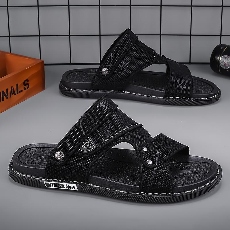 Pánské pohodlné sandály s tlustým dnem, ležérní, odolné proti opotřebení, letní plážové boty, nazouvací pantofle