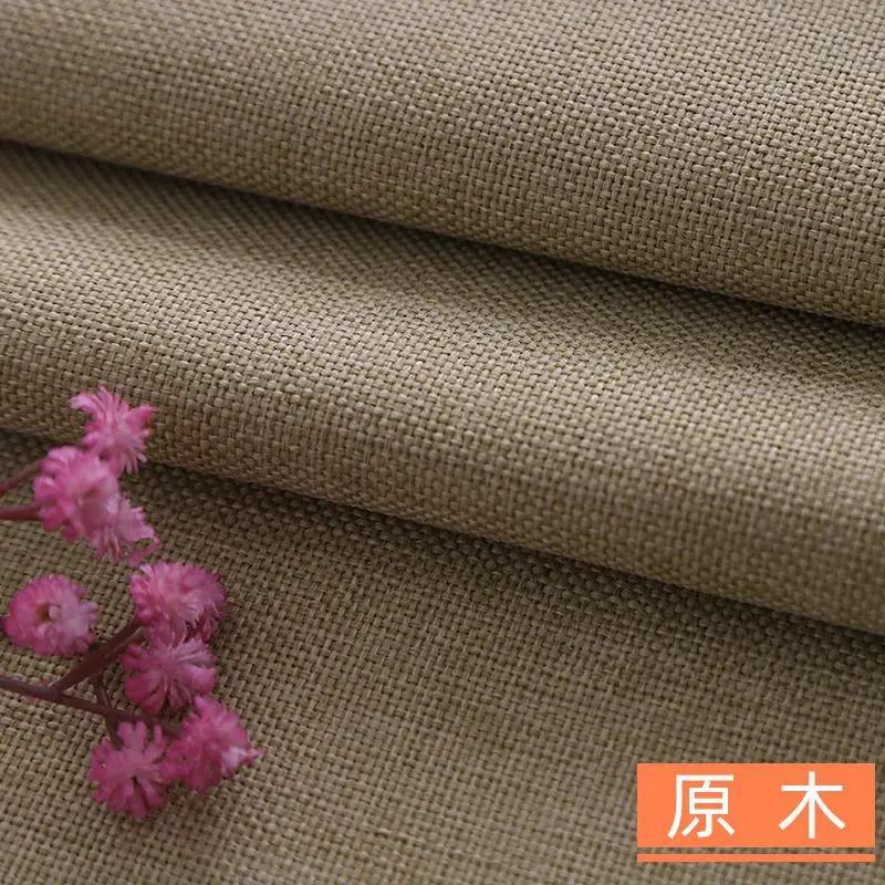 Thickened Cotton Linen Fabric Plain Weave Bamboo By The Meter for Sofa Bags Tablecloths Curtains DIY Sewing Cloth Wearable Black