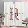 2pcs 2D Flat Printing Curtains Large R Letter Calligraphy Today Fabric Without Electricity 0 for Yard & Garden No Power Needed