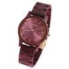 Montre bracelet - RAPTOR - Malte - Bracelet bois amarante - Cadran rouge - Quartz GM12