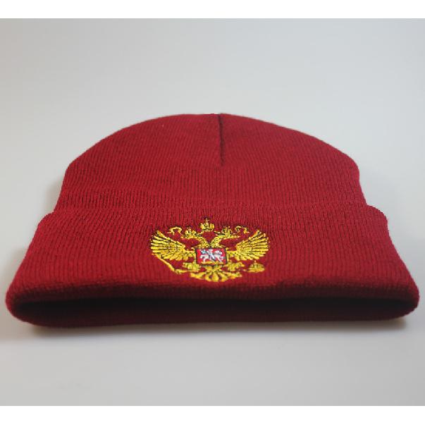 European and American trends in Russia RUSSIA National Emblem Badge Embroidered Knit Beanie Hat Autumn and winter warm hats for men and women