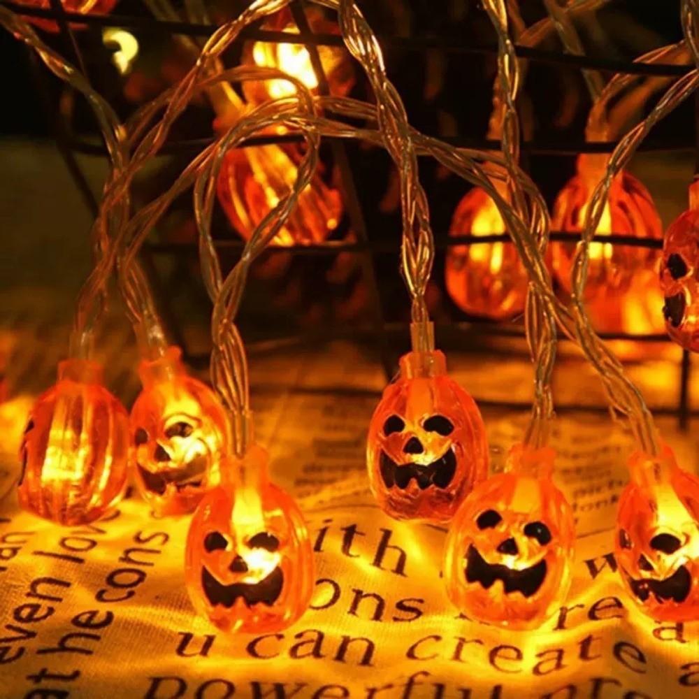 Horror Theme Pumpkin Shaped Lamp 10 Light Strings Skull Head Lamp Ghost Shaped Lamp Halloween Day