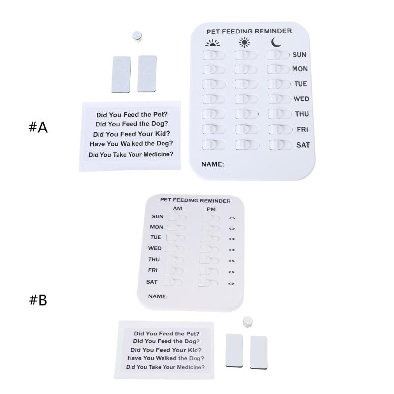 Dog Feeding Reminder Magnetic Reminder Sticker 2 Times 3 Times a Day Indication Chart Prevent Overfeeding or Obesity