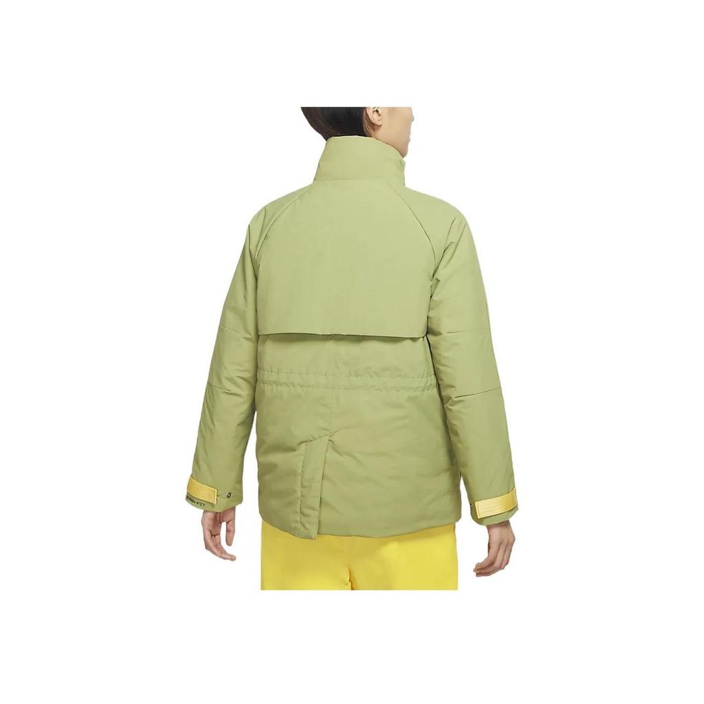 Nike Color Block Stand Collar Multi Pocket Zipper Brand Logo Embroidered Jacket Women Jacket Outdoor-Green DQ6851-334