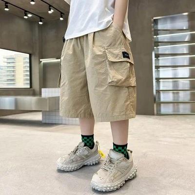Tooling Shorts, Sommerkleidung für Kinder, Freizeithosen für Jungen, Mittelhosen, Fünf-Punkt-Hosen für große Kinder