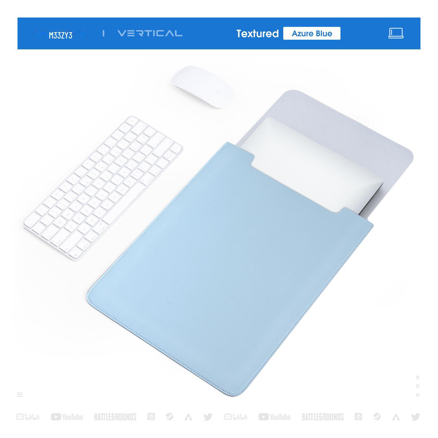 

Немагнитная кожаная сумка для ноутбука Apple M2, Huawei, Lenovo Xiaoxin и планшетных компьютеров. 11 inches небесно-голубой