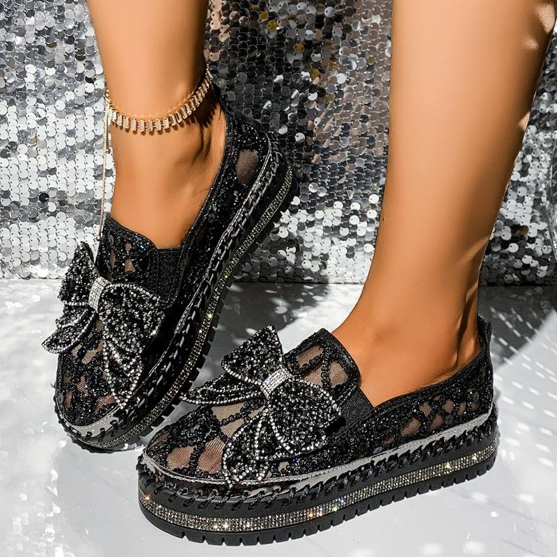Sponge Cake Female Summer Thick Sole One Pedal Lazy Fisherman Shoes Lace Rhinestone Beanie Shoes Single Shoes