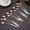 4Pcs/Set Small Flower Teaspoon Stainless Steel Accessories Coffee Flower Spoon Cute Ice Cream Dessert Cake Scoop Gift Cutlery