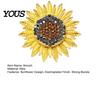 Decorative Sunflower Pin Brooch Pin, Large Design Lapel with Rhinestones Inlaid, Three-Dimensional Strong Buckle Petals Floral Badge, Electroplated