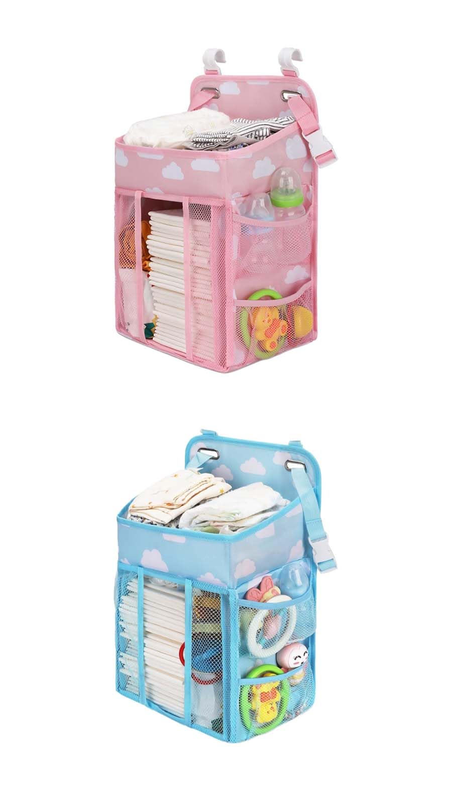 

HDKBIG Diaper Storage Crib Hanging Diaper Case Box, Storage, (Light Blue) светло-синий