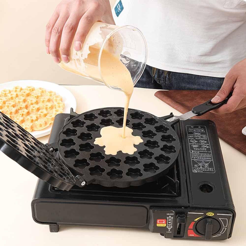 19/37 Holes Plum Blossom Cake Mold Long Handle Egg Waffler Iron  Baking Accessories