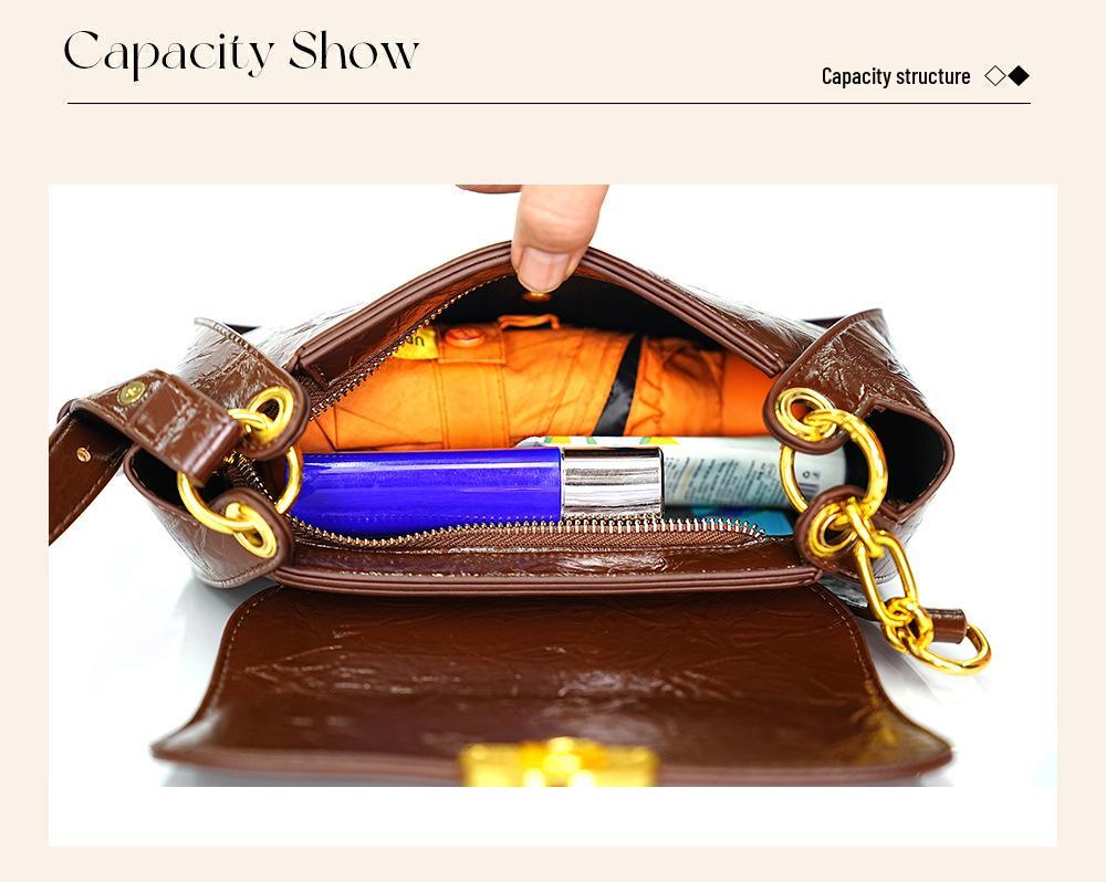 Women's Soft Leather Baguette Bag - Trendy Autumn/Winter Shoulder & Crossbody