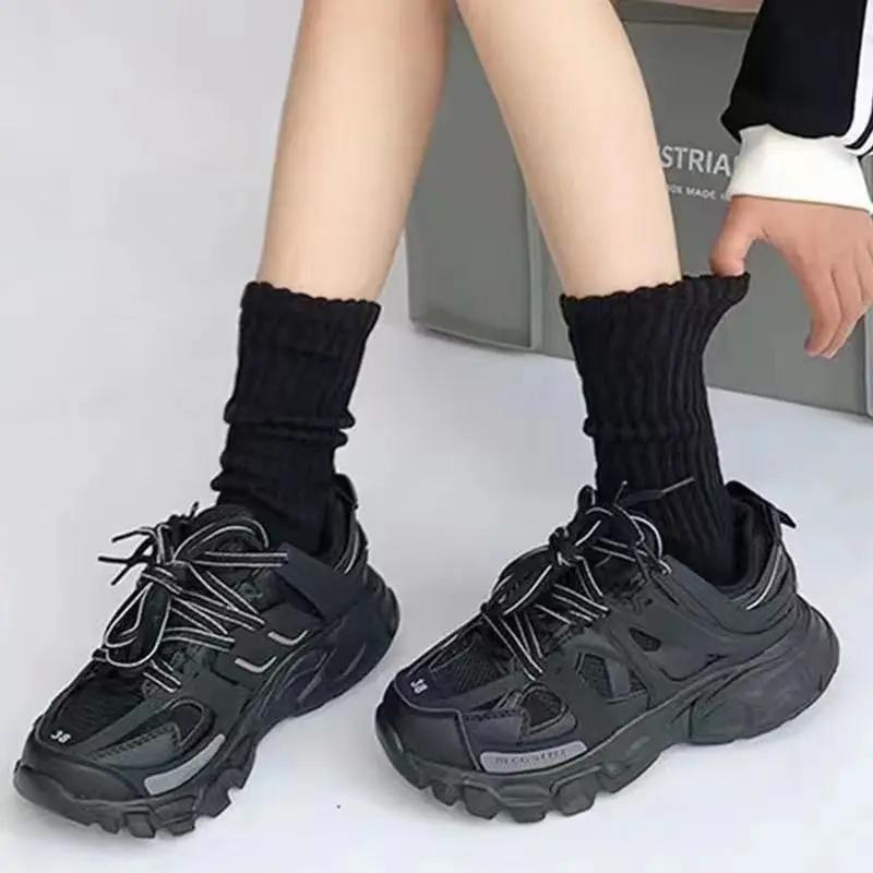 1/3 Pairs Fashion Cool Lolita Woman Cute Warm Socks Set Female Lady Autumn Winter Knitted Long Black White Socks For Women Sport