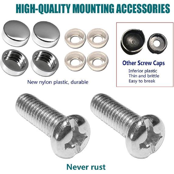 Aootf License Plate Protector- Clear Novelty Number Plate Cover With Silicone Car Tag Frame, Unbreakable Cover To Protect Front Or Back License Plate