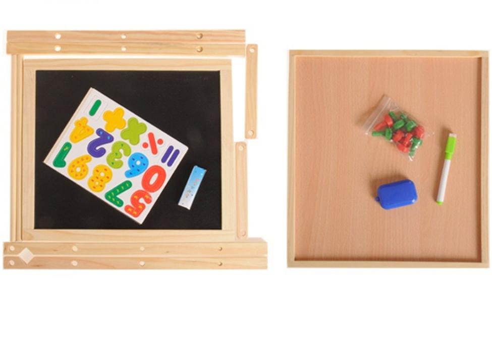 Multifunctional 2In1 Drawing Board Wooden Hanging Blackboard Double Side Blackboard For Kids