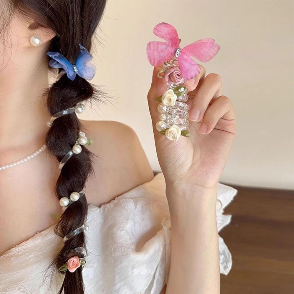 Soft Elastic Spiral Hair Ties No Damage Pony Hairwire New Twisted Hair Wire  for Women