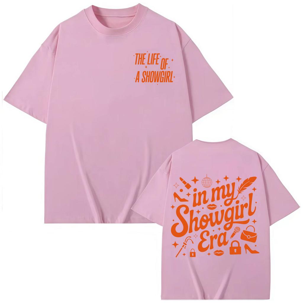 TS The Life of A Showgirl Print T-shirt Fashion Pop Music Short Sleeve T-shirts Men Women Clothing Harajuku Y2k Trend T Shirts