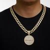 Escudo Redondo Hip Hop KONDEBOY Colgante Completo de Aleación de Diamantes Cadena Cubana Hip Hop Europea y Americana Collar