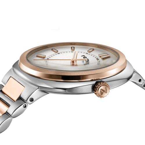 [RENOMA WATCH] RENOMA WATCH Men's Metal Chronograph Watch Rose Gold Silver RE2504RCSV