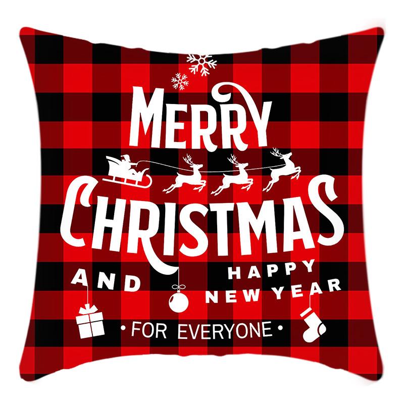 Neues Weihnachtsbuchstaben-Nikolaus-Weihnachtsbaum-Schneemann-Druckkissen Haus Sofa Kissenbezug