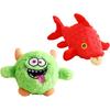 Cartoon Demon Dog Chew Toy Boredom Stress Relief Squeaky Ball Teething Toy Bite Resistant Interactive Stuffed Plushie Pet Supplies