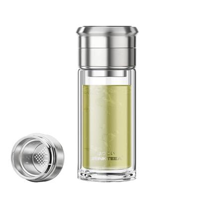 JRINKTEEA Glass Teapot with Double Removable Portable High Temperature 300ml Primary Heat-Resistant Wall, Strainer, Leak-Proof, Cover, Resistance,