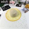 Parent-child Printed Fruit Straw Hat Children Adult Color Matching Sunscreen Beach Hats Outdoor Travel Foldable Fisherman Cap