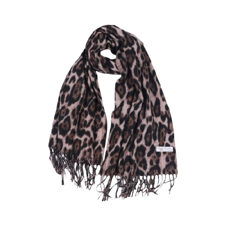 Soft Leopard Print Thickened Scarf Winter Shawl Lightweight Polyester Neckerchief Shawl For Women And Girls